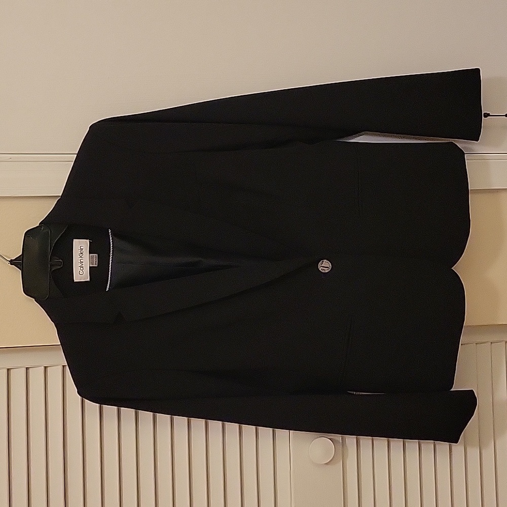 Calvin Klein Navy Blue One-Button Blazer